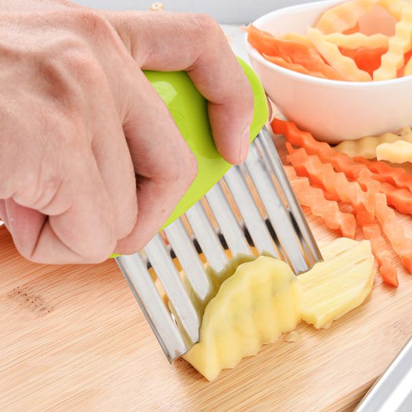 Multifunction Potato Cutter Chips Kitchen Accessories Tool French Fry Maker Peeler Cut Dough Fruit Vegetable Potato Chopper Knife Crinkle Wa