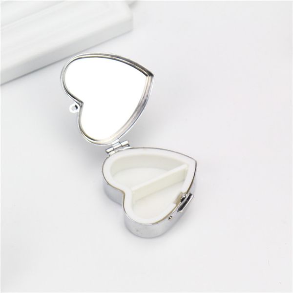Heart Shaped Metal 2 Grid Pill Box boxes Organizer Medicine Container Case Jewellery Storage Pocket Portable Heart Shape DH9600