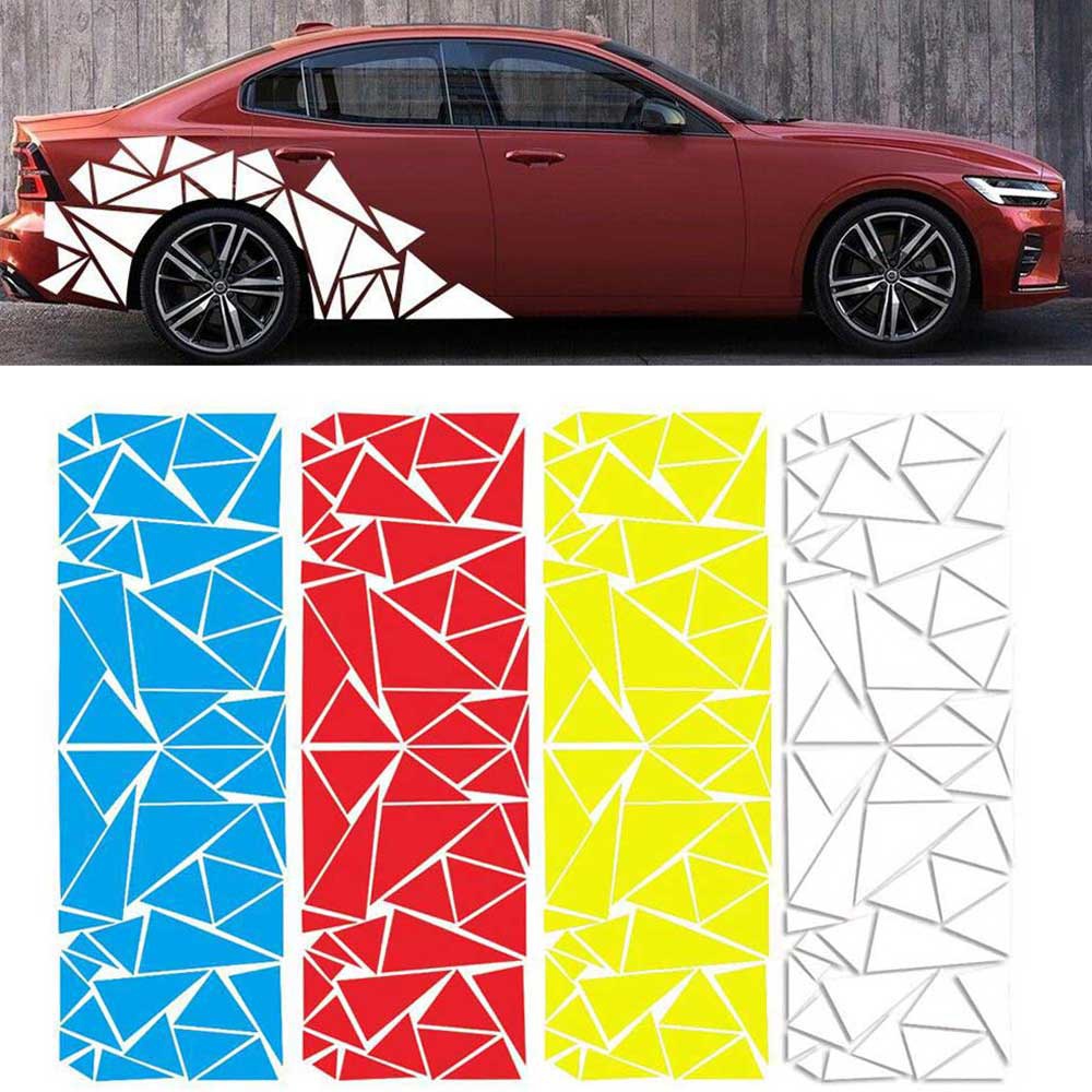 1pc 200x55cm Matte Black Triangles Car Side Sticker Camouflage Car-styling Vinyl Decal Decor for Car Decoration