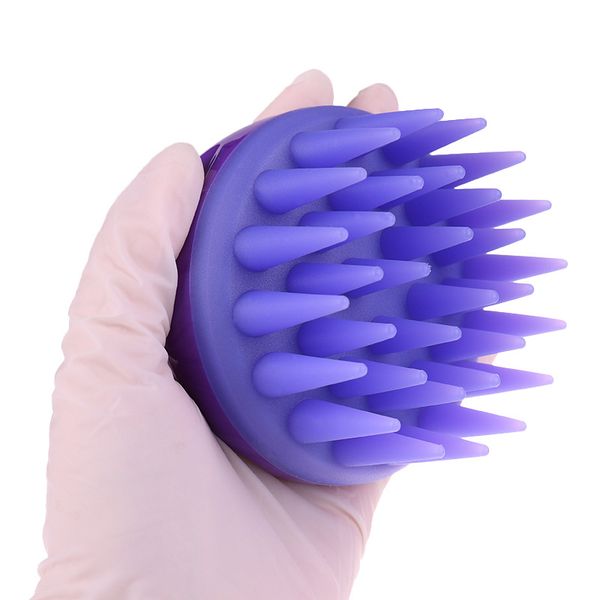 Hair Shampoo Brush Head Scalp Massager Scrubber Mold-free One-piece Solid Silicone for Healthy Growth Dry Scalp Dandruff Adults Children Thi
