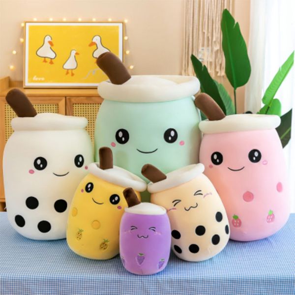 Bubble Milk Tea Plush Toy 18style 24cm 35cm 50cmPlushie Brewed Boba - Stuffed Cartoon Cydrical Body Pillow , Super Soft Hing Cushion Creativ