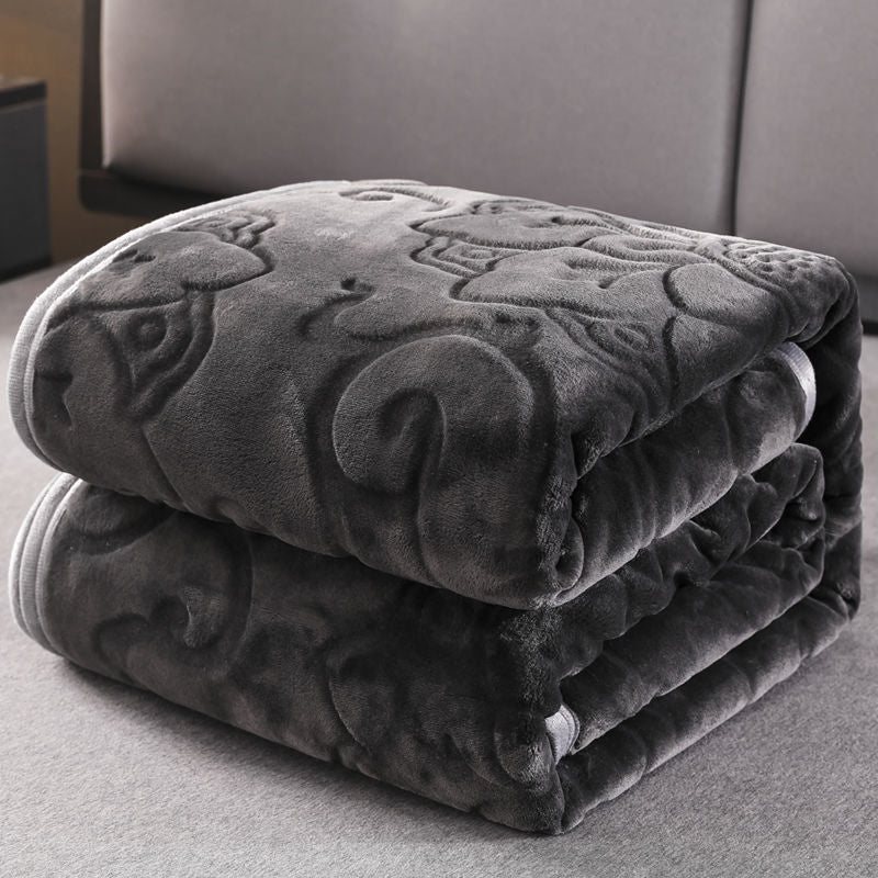 Solid Soft Velvet Autumn Winter Warm Couch Bed Throw Home Decor Flower Bedding Bedspread Blanket