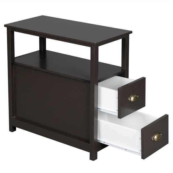 Living Room Furniture Double-tier Coffee Side with Two Drawers livingroom tea table