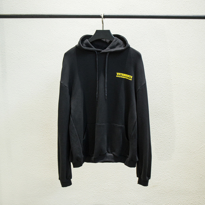 2021 New Amarelo Carta Impresso Das Mulheres Dos Homens 1:1 Alta Qualidade Metalerarbeitung Gmbh Pullover Vetements Hoodie 96q6
