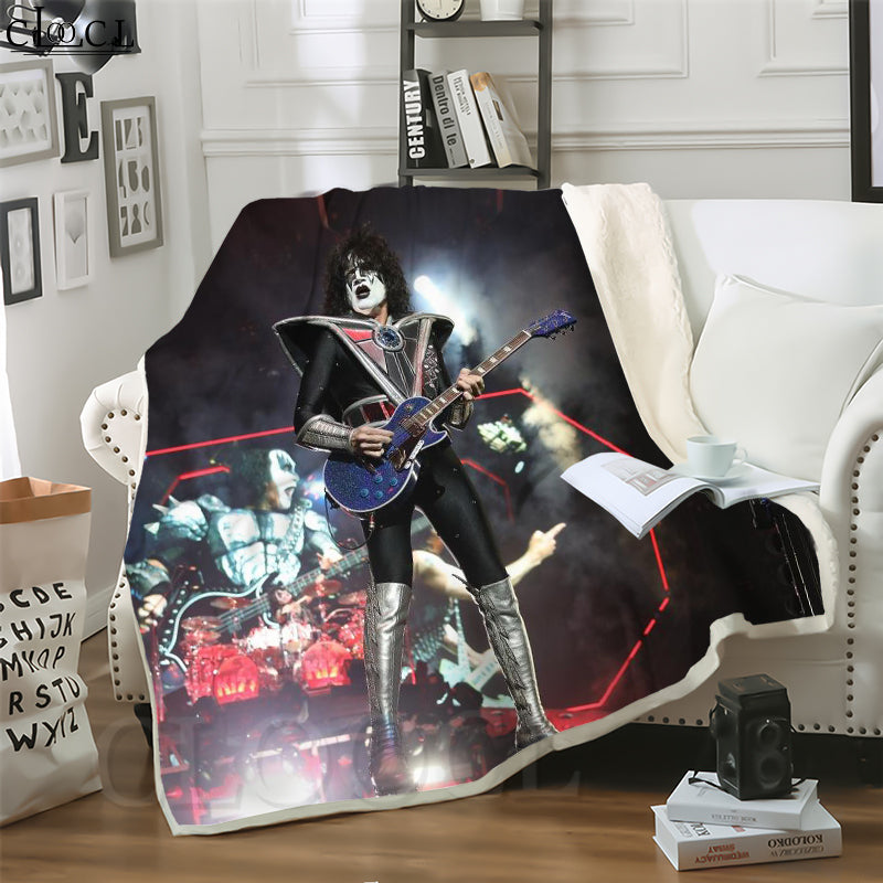 CLOOCL New Shock Rock Kiss Band 3D Print Casual Style Air Conditioning Blanket Teens Bedding Throw Blankets Plush Quilt