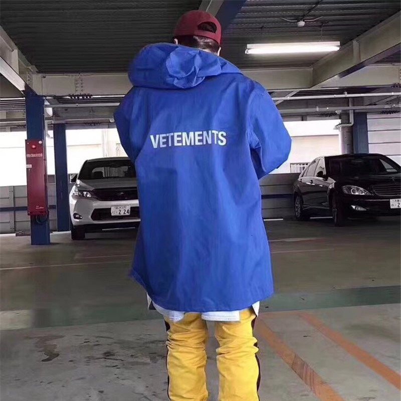 2021 New Vetements Jaquetas Das Mulheres Dos Homens Dhl Novo Oversized Capa De Chuva Outerwear Casacos Bluso Prova Dwaterproof Gua Azul Amar