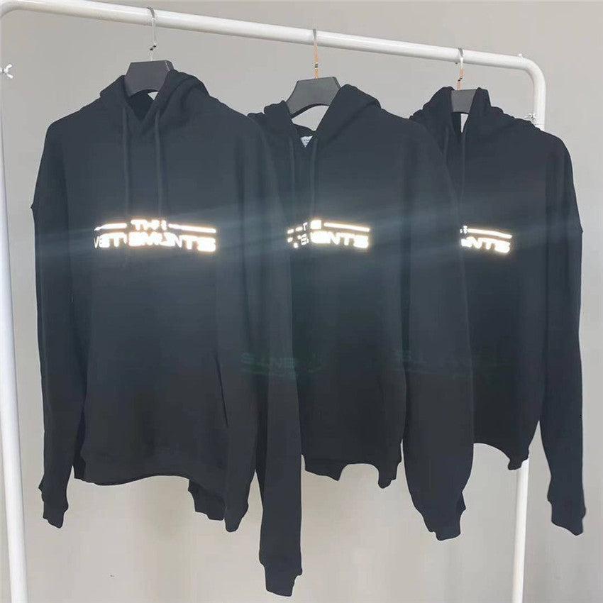 2021 New Reflective Letters the Hoodie Men Women Vetements Hooded Embroidered Mark Vtm Sweatshirts Kvbx