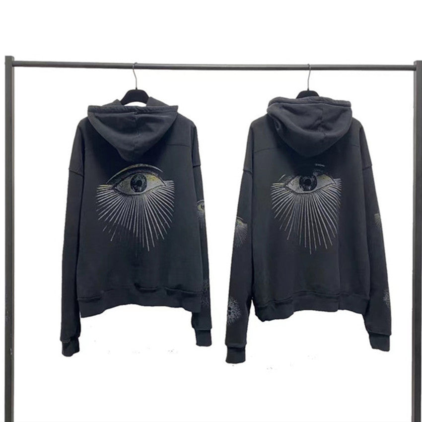 2021 New Heavy Fabric Cotton Honest Eye Hoodie Men Women 1:1 Best Quality Vintage Pullover Hip-hop Loose Rhude Sweatshirts 4r6s