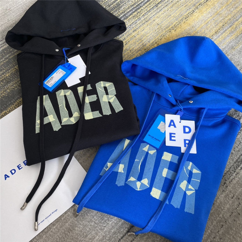 2021 New Blue Black Error Hoodie Men Women Front Ader Big Mark Adererror Pullovers Letters Printed Sweatshirts Psai