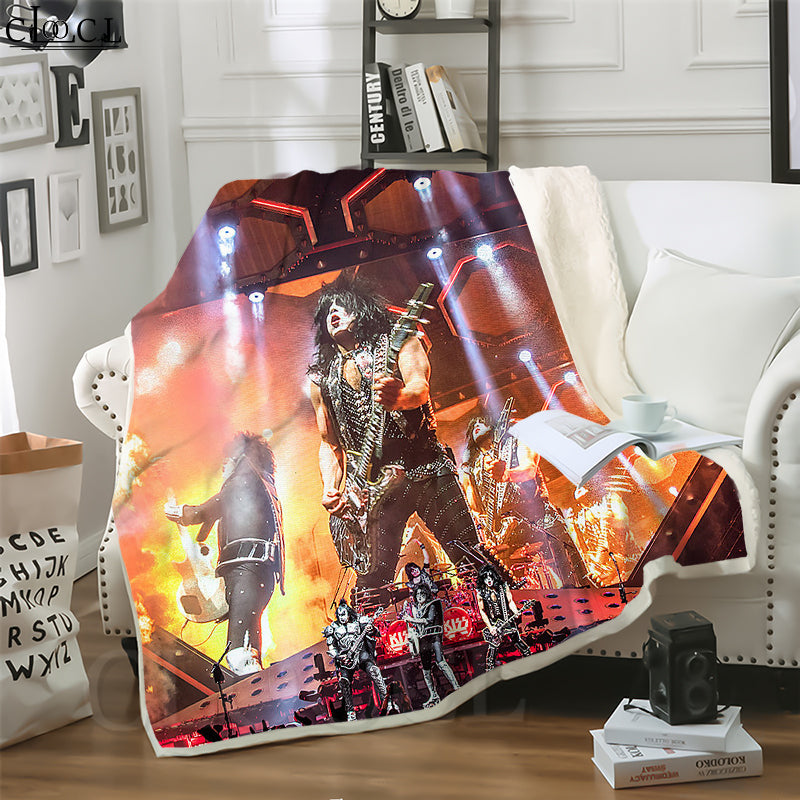 CLOOCL Hot Shock Rock Kiss Band 3D Print Harajuku Air Conditioning Blanket Teens Bedding Throw Blankets Plush Quilt