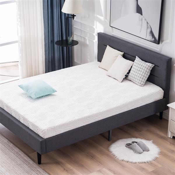 Bedroom Furniture Right Angle Horizontal Line Decorative Pack Linen Dark Gray Queen size soft bed