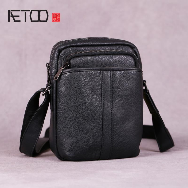 HBP AETOO Men&#039;s Mini Bags, Leather Shoulder Bags, Vintage Youth Leather Men&#039;s Bags