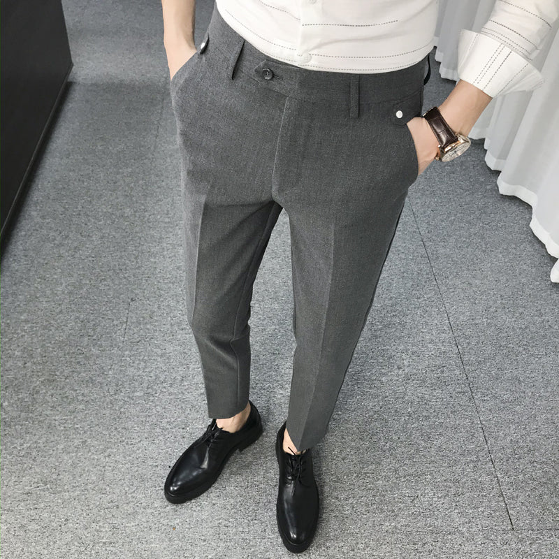 Spring Summer New Men&#039;s Fashion Brand 2021 Fine Adjustment Formal Business Pants for Men Simple Office 3 Color G1i2