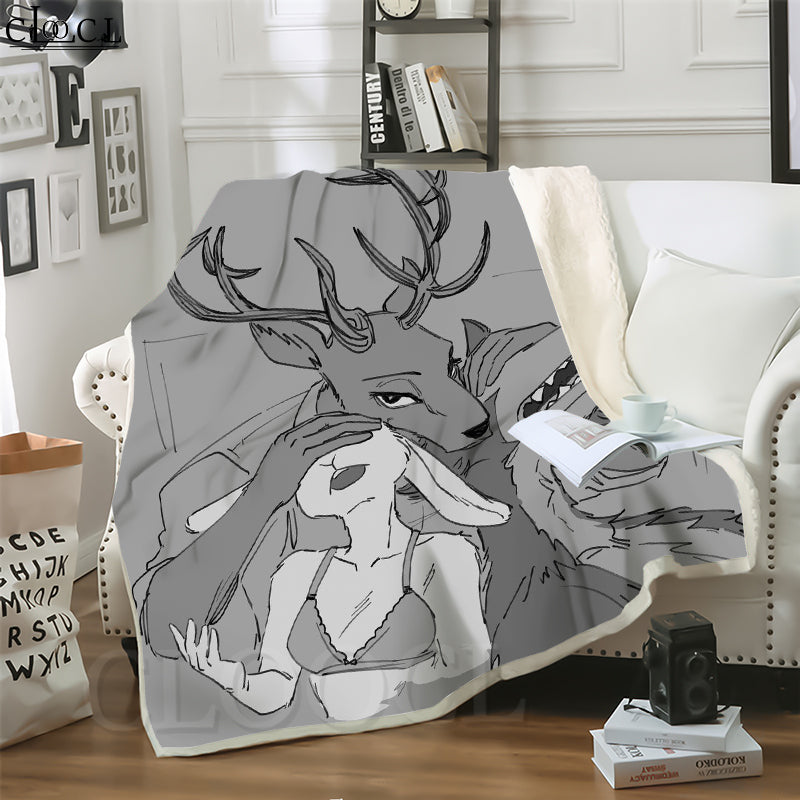 CLOOCL Japan Cartoon BEASTARS Animal Blankets 3D Print Hip-hop Style Air Conditioning Sofa Teens Bedding Throw Blanket Plush Quilt