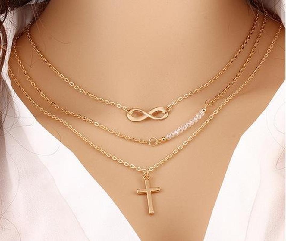 Pretty Choker Collier Necklaces Boho Pearls Diamond Chain Multilayer Necklaces For Women Men Bar Layered Tassel Metal Gold Chain Necklace