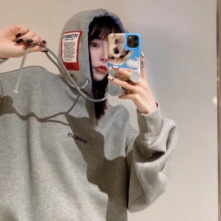 2021 New Vetements Hoodie Men Women 1:1 Best Quality Oversize Hooded Embroidered Tag Sweatshirts Crewneck Streetwear Cmr3