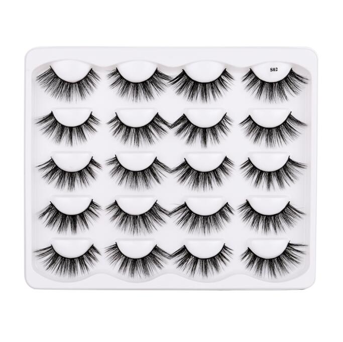 Handmade Thick 10 Pairs Fake Lashes Set Natural Long Soft Crisscross 3D False Eyelashes Extensions Eye Makeup Accessories 11 Models DHL Free