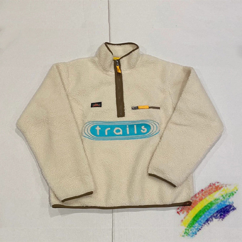 2021 New l Cordeiro Velo Travis Scott Cactus Trilhas Zip Completo Hoodie Masculino Feminino 1:1 Bordado De Qualidade Moda Casual Camisolas W
