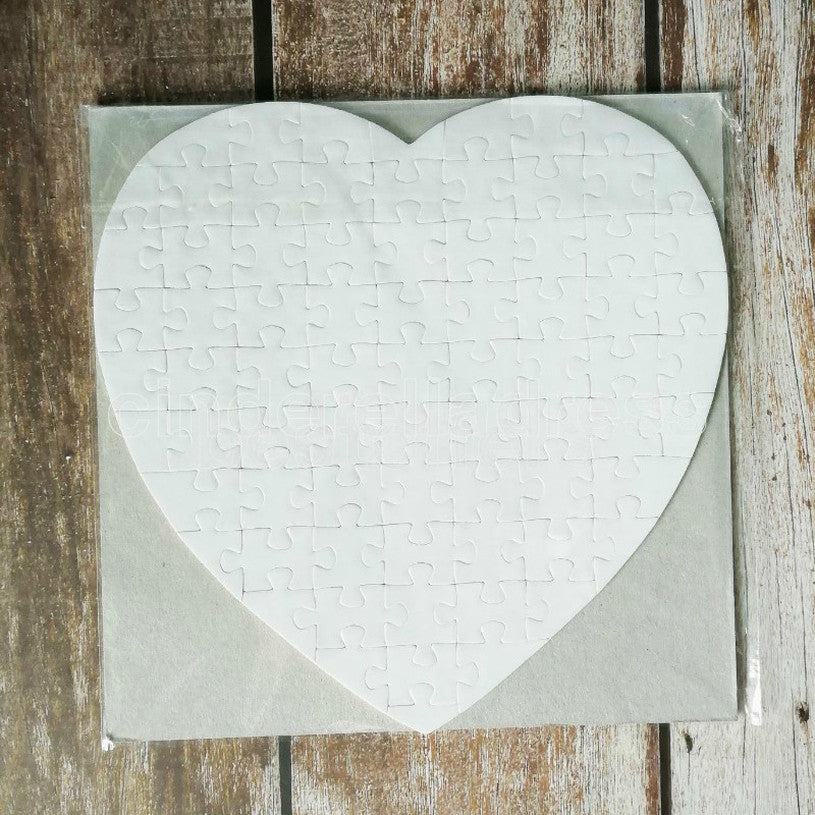 Sublimation blank pearl light pager puzzles heart love shape puzzle hot transfer printing blank consumables child toys gifts DHL UPS