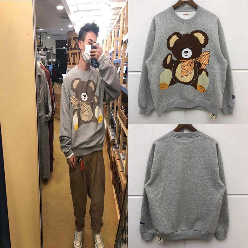2021 New Kapital Hoodie Oversize Urso Tipo Impresso Camisolas Cinza Camisola Das Mulheres Dos Homens Outono Inverno Casual Velo Pulver Hoodi