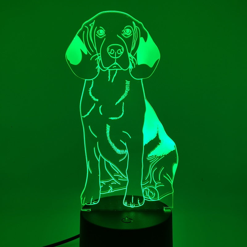 Lovely Pet 3D Illusion LED Night Light Beagle Desk Lamp Gifts Bedroom Home Decoration Kid Toys 7 color change