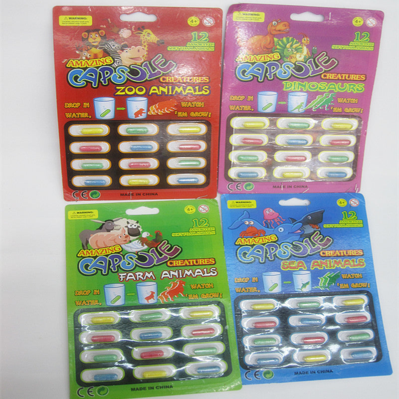 Cross-border inflating capsule pill water-absorbing toy bubble water-inflating dinosaur bubble big