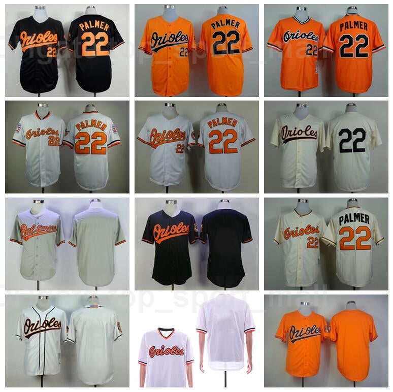Retror 1954 1970 1982 1989 2001 Vintage Baseball 22 Jim Palmer Jersey Retire Cooperstown Pullover Flexbase Cool Base Orange Black White