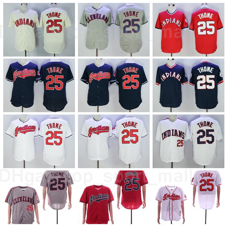 Men Retror 1979 1978 1995 Vintage Baseball 25 Jim Thome Jersey All Stitched Flexbase Cool Base Pullover Retire Navy Blue Red White Grey