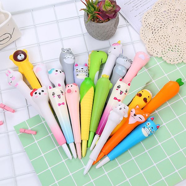 Creative Decompression Springback Soft Pen Cartoon Ballpoint Pens Gift School Office Supplies Black Ink 0.5mm Gift 0033