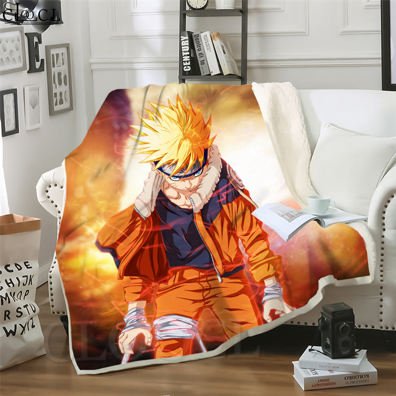 CLOOCL Anime NARUTO Uzumaki Blankets 3D Print Harajuku Air Conditioning Sofa Teens Bedding Throw Blanket Plush Quilt