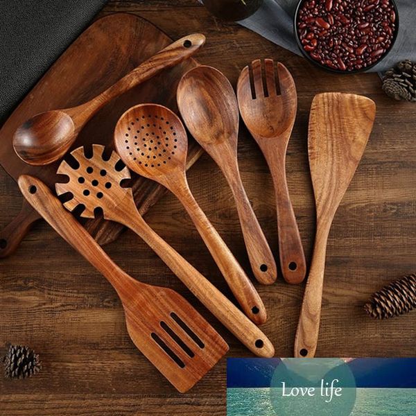 Exquisite Wooden Cooking Tools Cooking Utensils Wooden Spoons Non-stick Pans Organic Teak Kitchen Tool High Quality
