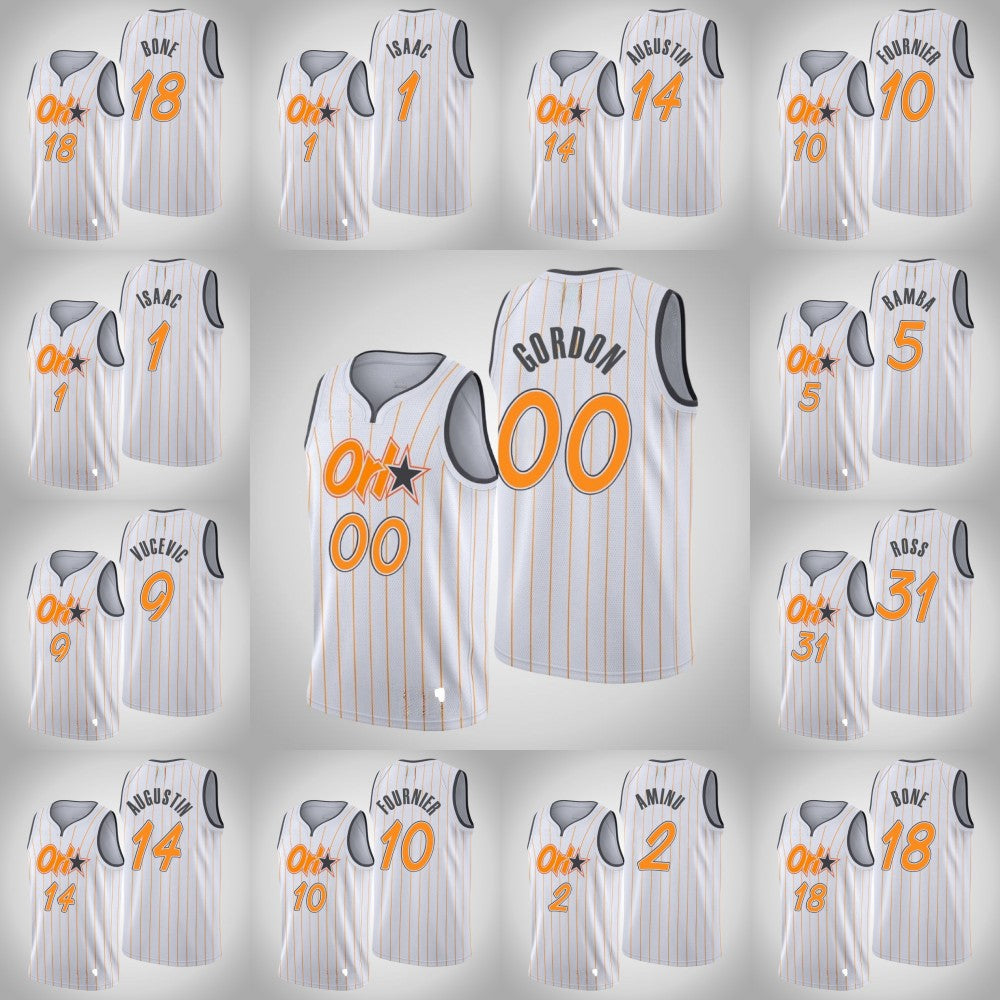 Orlando&#132;Magic&#132;Men Mo Bamba Jonathan Isaac Nikola Vucevic Al-Farouq Aminu Terrence Ross White 2020-21 Swingman Jersey