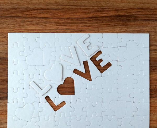 Sublimation Blank Jigsaw Puzzle A4 LOVE Pearl Light White Print Cardboard Heart Shaped Children Adult Benefit Intelligence SN3710