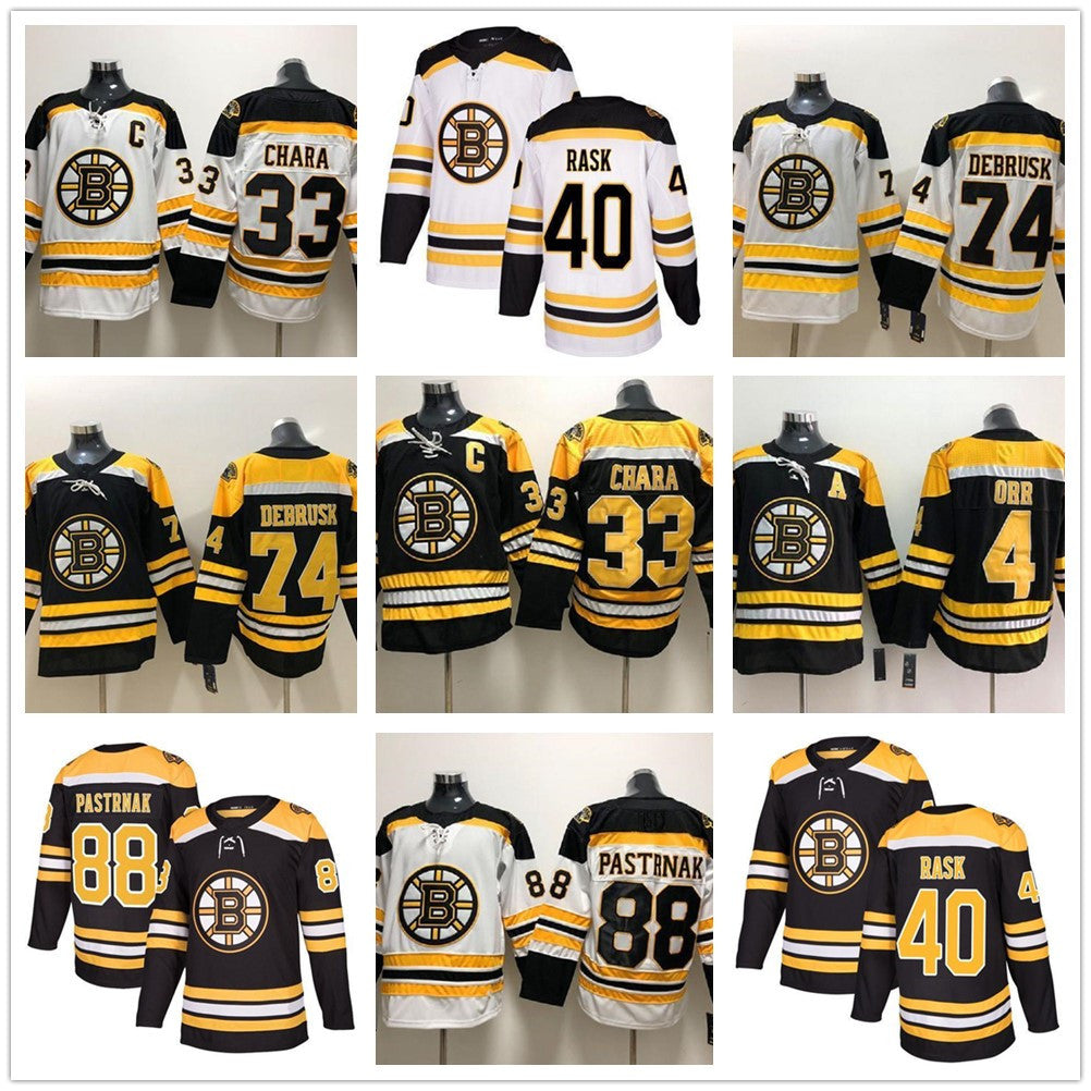 Boston Bruins Hockey Jerseys 33 Zdeno Chara 8 Cam Neely 88 David Pastrnak 63 Brad Marchand Charlie Mcavoy 74 Jake DeBrusk 46 Krejci 06