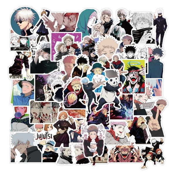 50Pcs-Lot Jujutsu Kaisen Anime Stickers Gojo Satoru Sticker Waterproof Decals Skateboard Laptop Suitcase Guitar Fridge Stickers