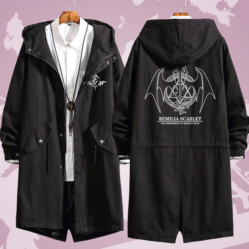 2021 New Men Anime Touhou Project Hakurei Reimu Long Coat Hoodie Cosplay Trench Women Jacket Sweatshirt Thicken Overcoat 2Y6L