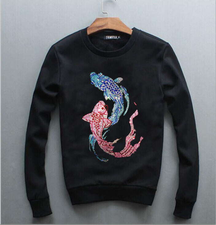 2021 Hot Sale Fashion Men Sweatshirts New Autumn Winter Diamond Stone Hoodies Casual Hip Hop Mma Streetwear Qf1v