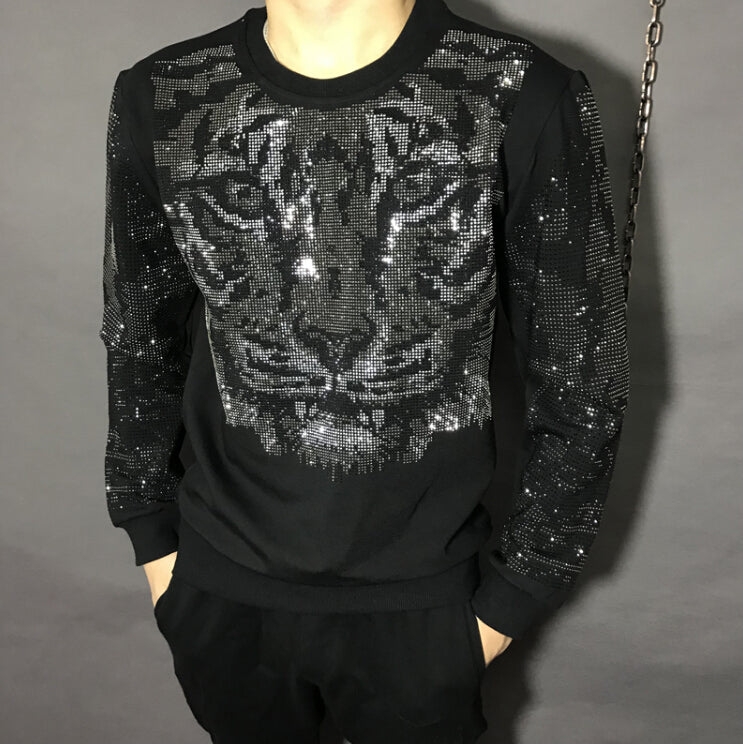 2021 Autumn Winter New Men&#039;s and Women&#039;s Top Brand Tiger Head Long Sleeve Bright Drill Hoodies Topcoat Sweatshirts Ay60