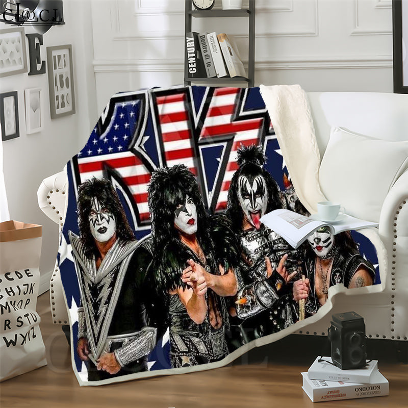 CLOOCL New Metal Rock Kiss Band 3D Print Harajuku Conditioning Blanket Sofa Teens Bedding Throw Blankets Plush Quilt