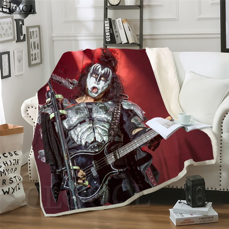 CLOOCL New Hard Rock Kiss Band 3D Print Harajuku Air Conditioning Blanket Teens Bedding Throw Blankets Plush Quilt