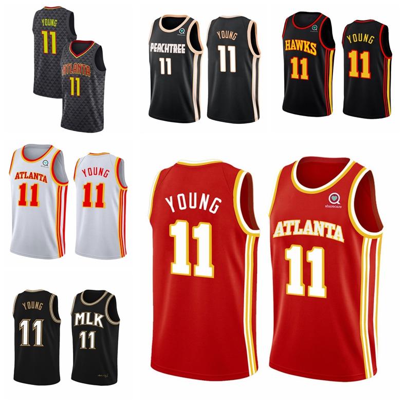 2020-21 Men Trae 11 Young jersey have patch Swingman basketball Jersey