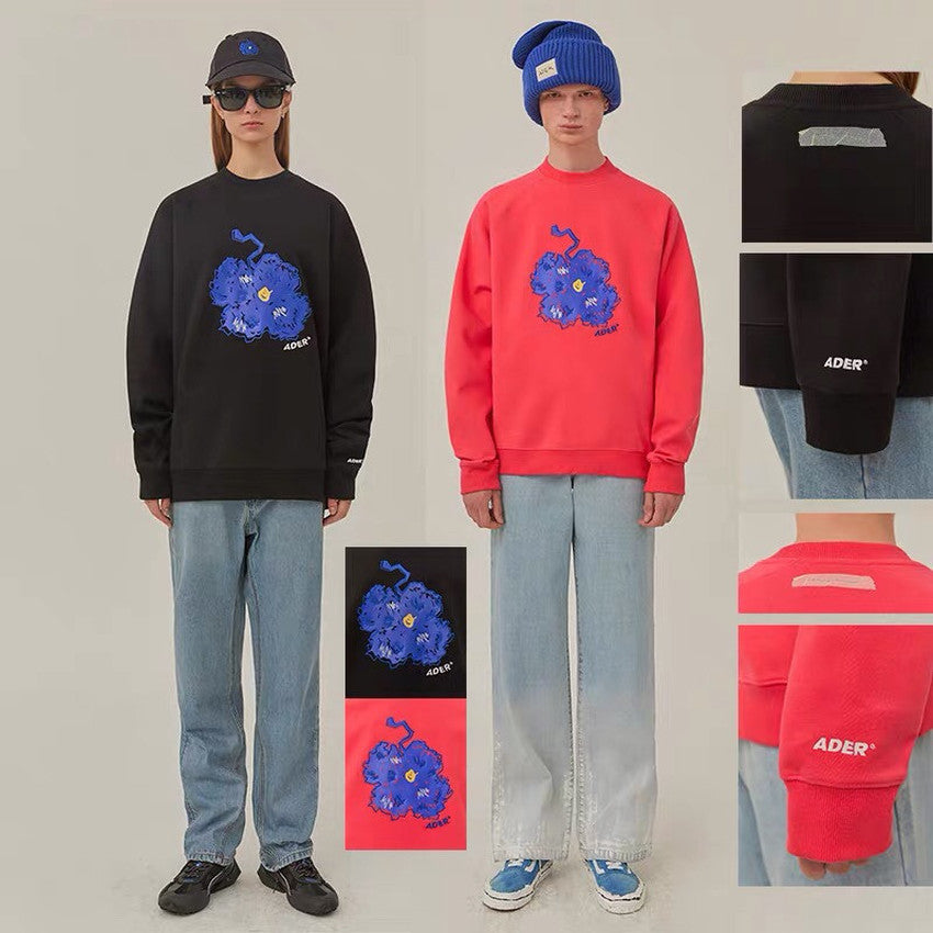 2021 New Fw Embroidery Flowers Printing Ader Error Sweatshirts Men Women Adererror Crewneck Pullovers Hoodie Mi2y