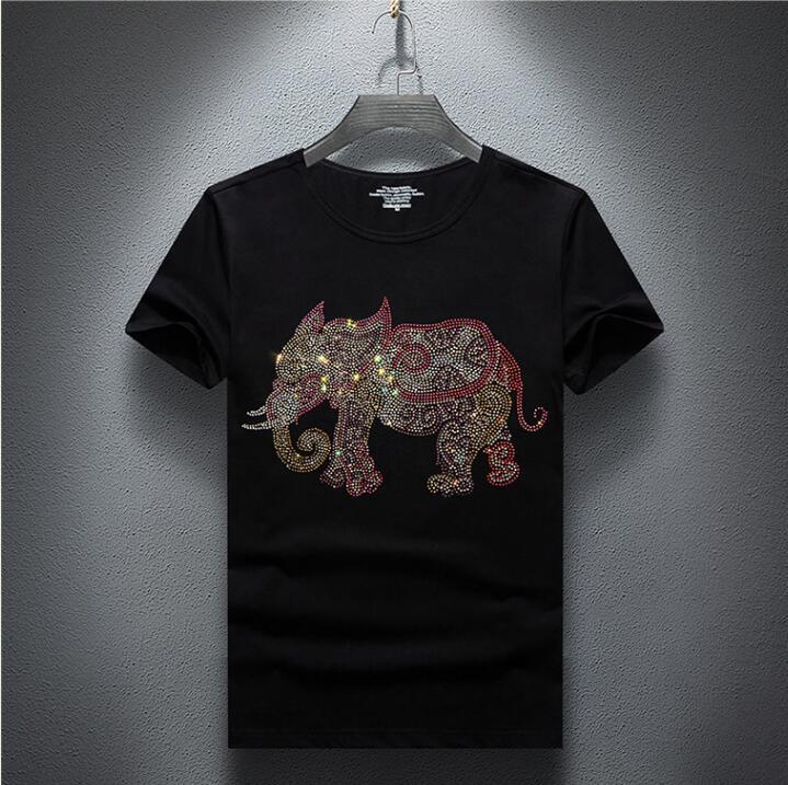 2021 New Diamond Stone Autumn 100% Cotton Hot Drill t of the Men Tshirt Brand Short Sleeves Shirt Fashionable Clothes Top Jve1