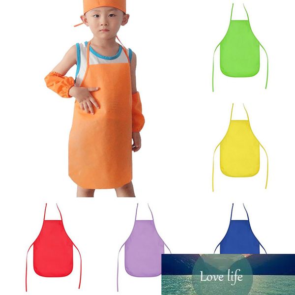 Pinturas infantis avental colorido non woven unisex aventais jardim de infância pinafore for atividades antifoug kids kitchen