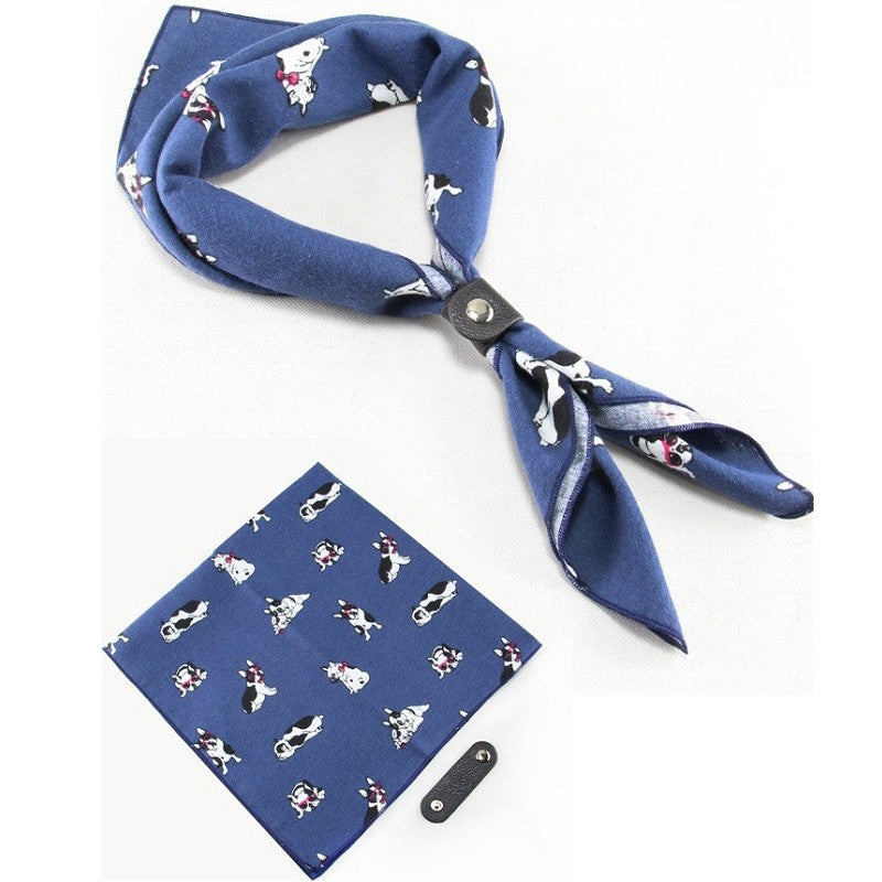 2pcs Men&#039;s Neckerchief Brand Scarf Cotton Headband Neckwear Autumn Spring Square Towels Colored Scarves Accessory 60 cm