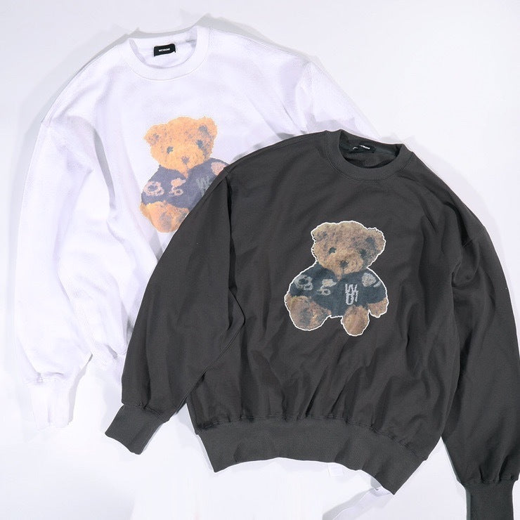 2021 New 20ss Latest Top Bear Printing We11done Sweatshirts Men Women Washing Distressing Process Crewneck Welldone Hoodie 4i5b