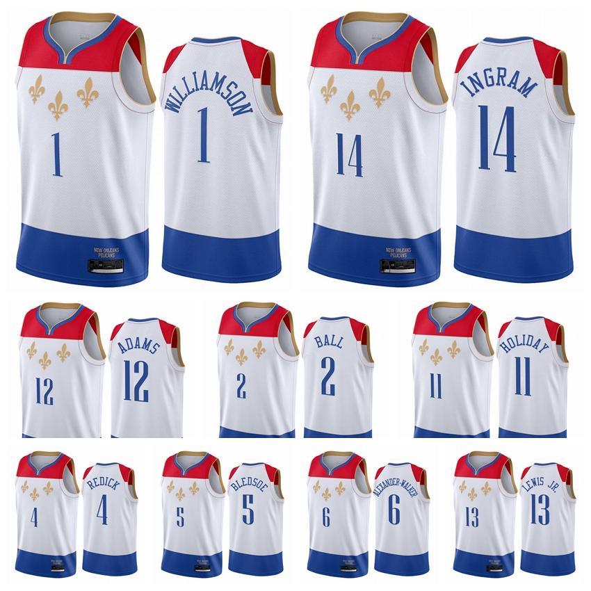 New Orleans&#132;Pelicans&#132;Men Brandon Ingram Lonzo Ball Zion1 Williamson Steven Adams 2020-21 Swingman City Basketball Jersey New Uniform