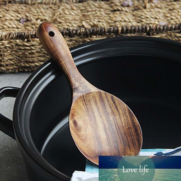 Wooden Kitchen Spoon Teak Wood Rice Spoon Rice Paddle Wood Tablespoon Big Potato Serving Wooden Kitchen Utensils Tableware