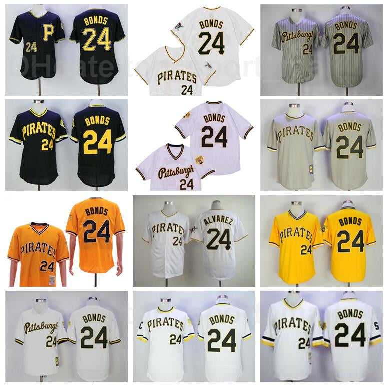 Retror Baseball Vintage 24 Barry Bonds Jersey Men Team Color All Stitched Pullover Retire Flexbase Cool Base Black White Grey Yellow Camo