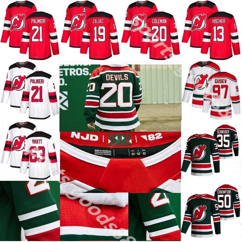 2021 New Jersey Devils Reverse Retro jersey Jack Hughes Corey Crawford PK Subban Nico Hischier Wayne Simmonds Cory Schneider Brodeur Hockey